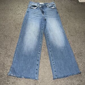 Wide Leg Blue Denim Jeans